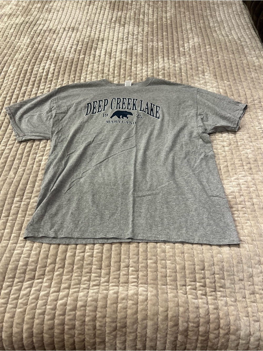 Fruit of the Loom Gray Deep Creek Lake Maryland Graphic Tee